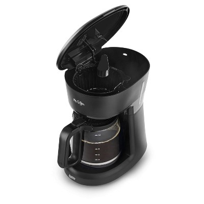 Sleek 12-Cup Black Coffee Maker with Water Filtration System