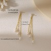 Gold Earrings for Women, 14K Gold Plated Tassel Dangle Earrings for Women Trendy Hypoallergenic Long Chain Earring - 4 of 4