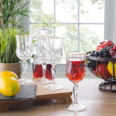 Opera Gold Rim 8oz Crystal Wine Glass Set of 6