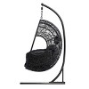 Nestfair 46.5" Wicker Patio Swing Egg Chair with Cushion Dark Gray - 2 of 4