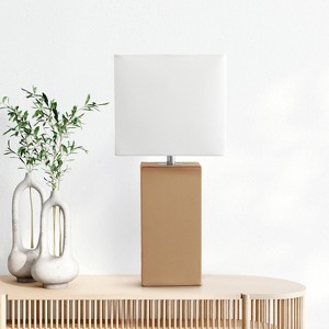 21" Monaco Avenue Modern Leather Table Lamp - Elegant Designs - 1 of 4
