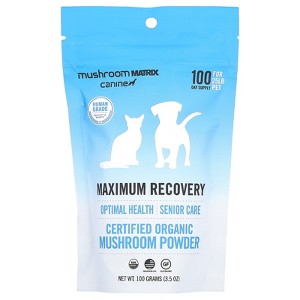 Mushroom Matrix Canine Maximum Recovery, Certified Organic Mushroom Powder, For 25 lb Pet, For Dogs and Cats, 3.5 oz (100 g) - 1 of 2