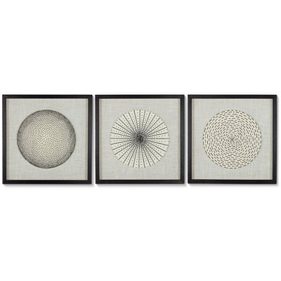 Dahlia Studios Geometric Burst 23 3/4" High Framed Wall Art - Set of 3