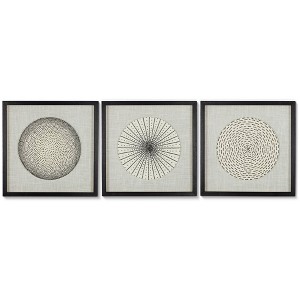 Dahlia Studios Geometric Burst 23 3/4" High Framed Wall Art - Set of 3 - 1 of 4