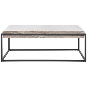 Edgefield Coffee Table - Grey Faux Marble/Black - Safavieh - 1 of 4