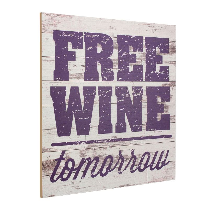 15&#34; Rustic Wood Free Wine Tomorrow Wall Art - Stonebriar Collection, 2 of 5