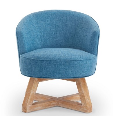 NicBex Linen Swivel Accent Chair,Upholstered Swivel Living Room Chairs with Curved Backrest and Wood Base,Accent Chairs for Living Room