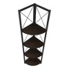 Kumasinova 60"/62" 4-Tier Corner Bookshelf,Black Metal Bookcase with Transitional Square Design/X-Design,Modern Book Shelves for Bedroom,Office - 4 of 4