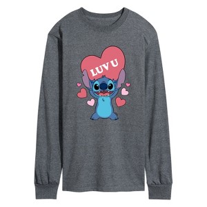 Men's - Lilo and Stitch - Luv U Long Sleeve Graphic T-Shirt - 1 of 4