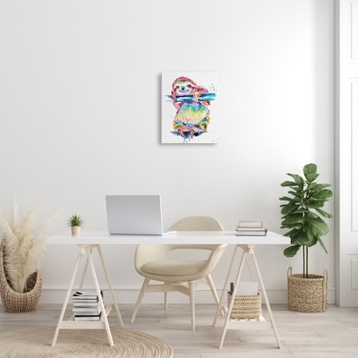 Colorful Rainbow Sloth Wildlife Canvas Art, 16 x 20