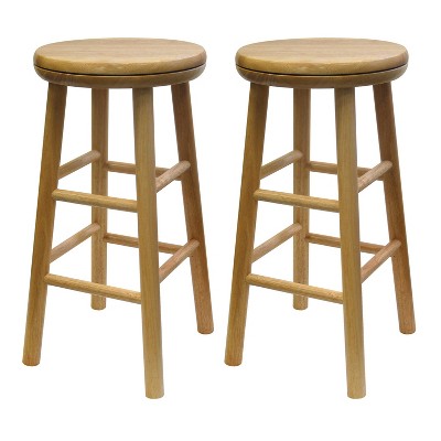 2pc 24" Oakley Swivel Seat Counter Height Barstools Set Beech - Winsome