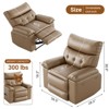 Power Recliner Chair - Heat and Massage, Adjustable Electric Recliner Ergonomic PU Leather Single Sofa, Padded Seat, Lazy Chair for Living Room - 3 of 4