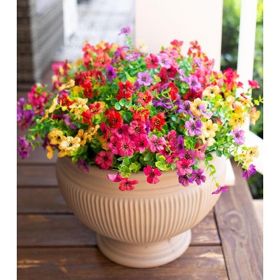 Artificial Flowers for Outdoor Indoor Garden Home Decoration, Faux Flower Daisy with Eucalyptus Leaves Fake Plants Greenery Boxwood Porch Patio