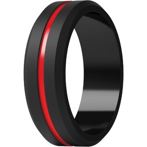 Men's Brushed Silicone Wedding Rings - 8.2mm Wide 2.5mm Thick Engraved Multipack (1/4/6/7-Pack) - 1 of 4