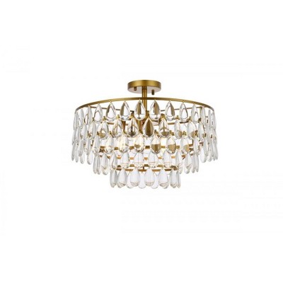 Elegant Lighting Mila 20 inch flush mount in brass