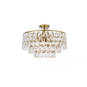 Elegant Lighting Mila 20 inch flush mount in brass - 1 of 4