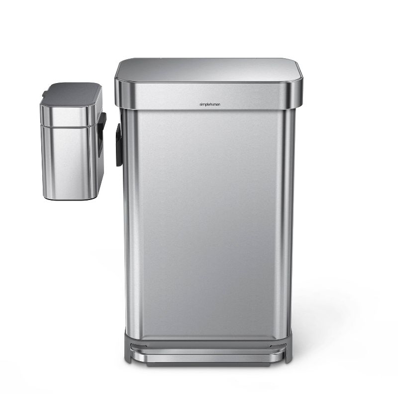 simplehuman 4L Compost Caddy Bin with Magnetic Docking Stainless Steel, 5 of 14