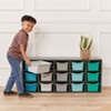 ECR4Kids Streamline 15 Cubby Tray Cabinet with 15 Scoop Front Storage Bins, 3x5, Grey Wash - 4 of 4
