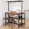 47" Kitchen Island with Power Outlet - 3-Tier Bakers Rack & Microwave Stand, Metal Coffee Bar Table for Kitchen, Dining & Living Room - 3 of 4