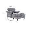 Oversized Chaise Lounge Sleeper Sofa Bed Lazy Sofa Couch Upholstered Armchair Reading Couch, Chenille -ModernLuxe - 3 of 4