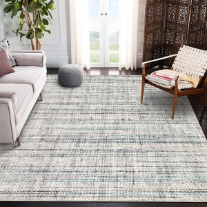 GAOMON Area Rug Modern Faux Linen Texture Area Rug Abstract Accent Carpet Non-Slip Low-Pile Rugs for Living Room - 1 of 4