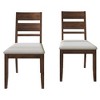 ChaletPosh Wooden Dining Chair With Warm Grey Cover (Set of 2) - 3 of 4