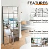 28 inchx 55 inch black metal framed wall mirror for bedroom living room entryway decorative window pane style wall mounted - 2 of 4