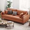FURNIinspire Sofas Large Faux Leather Comfy Couch with Padded Cushions for Living Room Sofass, Brown,78.3"*33.1"*31.5" - 3 of 4