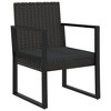 vidaXL Patio Armchair with Cushion Black Poly Rattan - 2 of 4