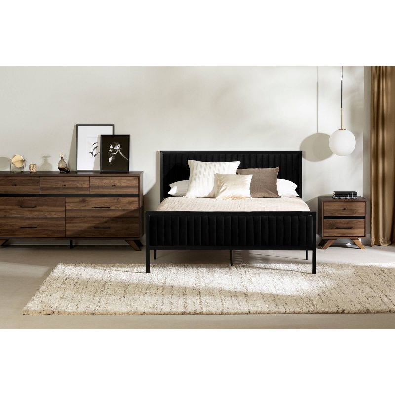 Queen Flam Upholstered Metal Bed - South Shore, 4 of 19