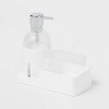 Plastic Soap Pump with Silicone Holder with Caddy & Tray White - Brightroom™: Kitchen Soap Caddy Dispenser - 3 of 4