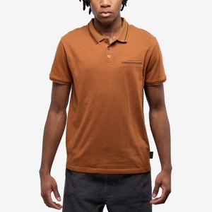 CULTURA Men's Short Sleeves 100% Cotton Polo With Jaquard Rib And Chest Rib Pocket - 1 of 4