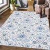 Washable Vintage Floral Print Living Room Rugs, Retro Accent Non Slip Large Carpet for Bedroom Home Office - 3 of 4