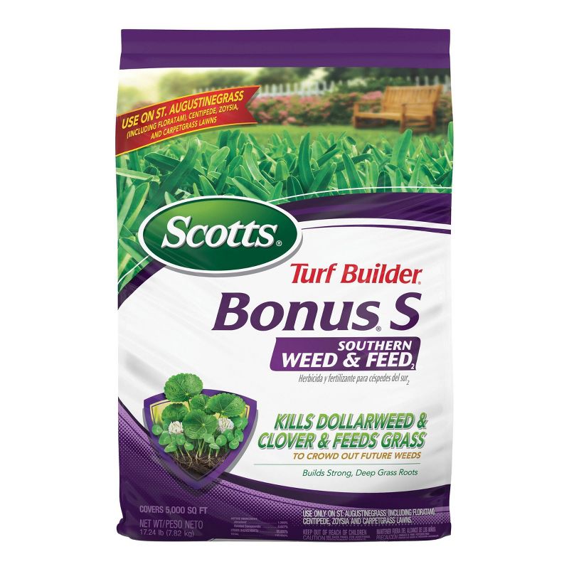 Scotts 5000 sq ft Turf Builder Bonus Southern Weed and Feed Fertilizer, 1 of 9