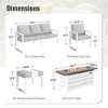 Captiva Designs 6pc Aluminum Outdoor Patio Fire Pit Set with Ottoman - 2 of 4