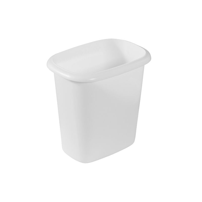Rubbermaid 6 Quart Traditional Bedroom, Bathroom, and Office Wastebasket Trash Can, White, 1 of 6