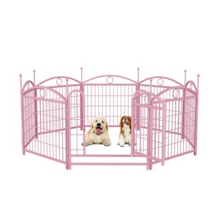 Dog Playpen 24 Inch 8 Panels, Heavy Duty Metal Pet Playpen Indoor Outdoor Exercise Pen with Doors for Large Medium Small Dogs Indoor Outdoor - 1 of 4