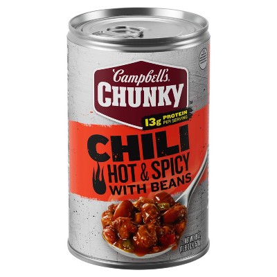 Campbell's Chunky Hot & Spicy Beef & Bean Firehouse Chili - 19oz : Target