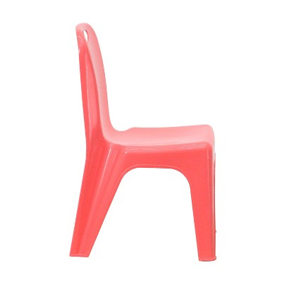Red Plastic Stackable Preschool Chairs with Handle, Set of 2
