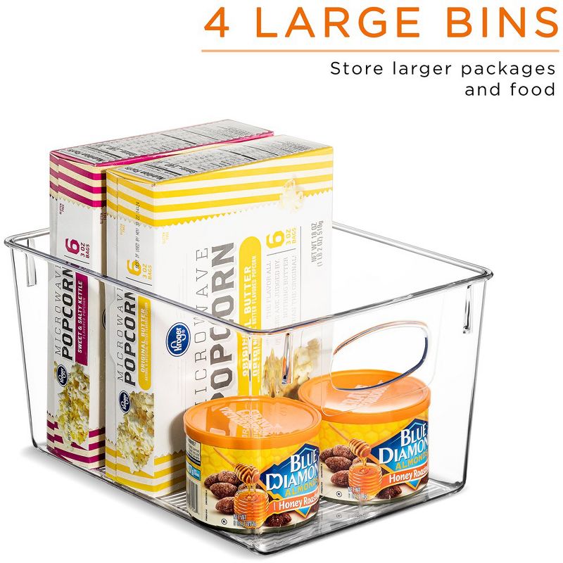 Sorbus 10-Piece Clear Open Bin Containers Set - Organize fridge & pantry essentials! Stackable, portable, clear view for easy access, 5 of 16