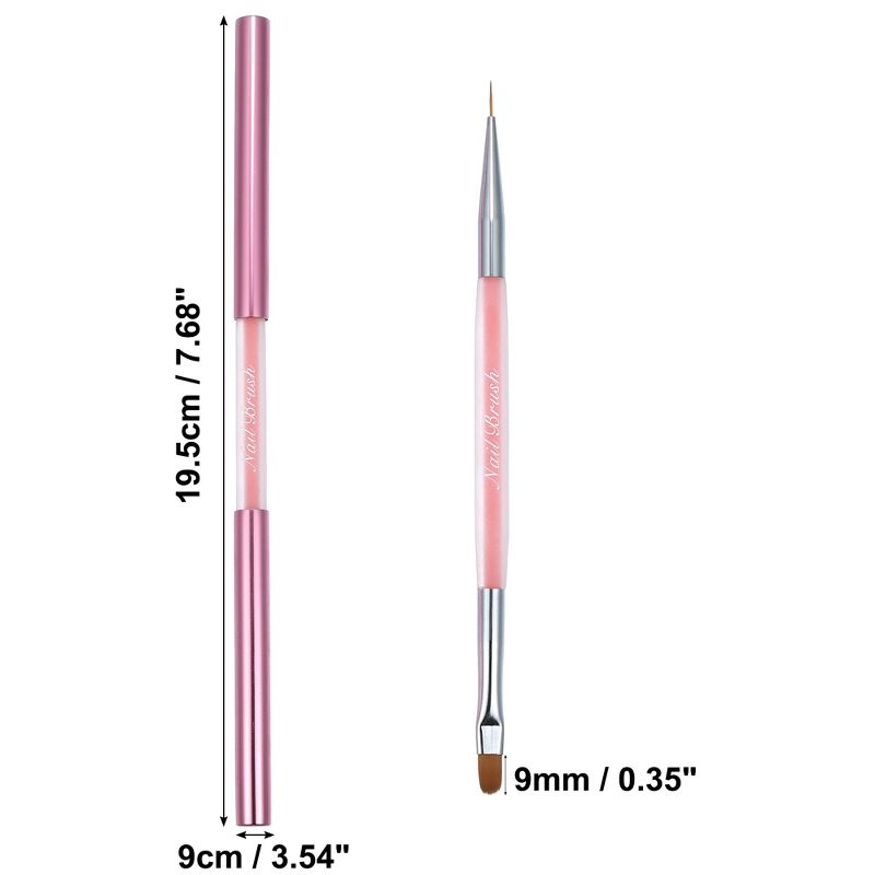 Unique Bargains Nail Art Liner Brushes Nails Gel Polish Painting Nail Art Design Brush Pen Nail Dotting Painting Drawing Pen 9mm Pink, 4 of 7