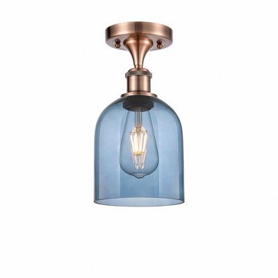 Bella - 1 Light Semi-Flush Mount In Industrial Style-10.75 Inches Tall and 5.5 Inches Wide