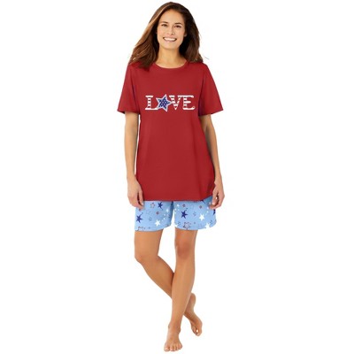 Dreams & Co. Women's Plus Size Knit Pj Short Set