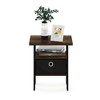Furinno 1PC Modern Bedside End Table Nightstand Accent Sofa Side Table W/Removable Drawer & Open Storage Shelf,Amber Pine/Brown - 2 of 4