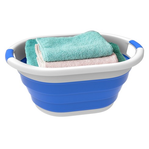 Collapsible Space Saving Laundry Basket – 25 L – Blue - Roadie Products