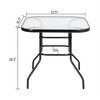 Outdoor Dining Table Easy to Assemble Weather-Proof Patio Garden Square Tempered Glass Table 80x80x70cm Black - 2 of 4