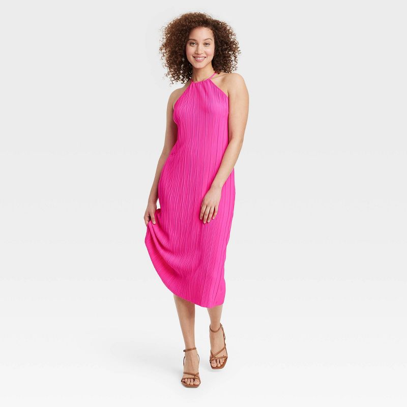  Women's Knit Plisse Midi Shift Dress - A New Day™ , 4 of 12