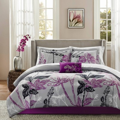 Photo 1 of Queen Kendall 9 Piece Comforter Set - Purple (Queen)