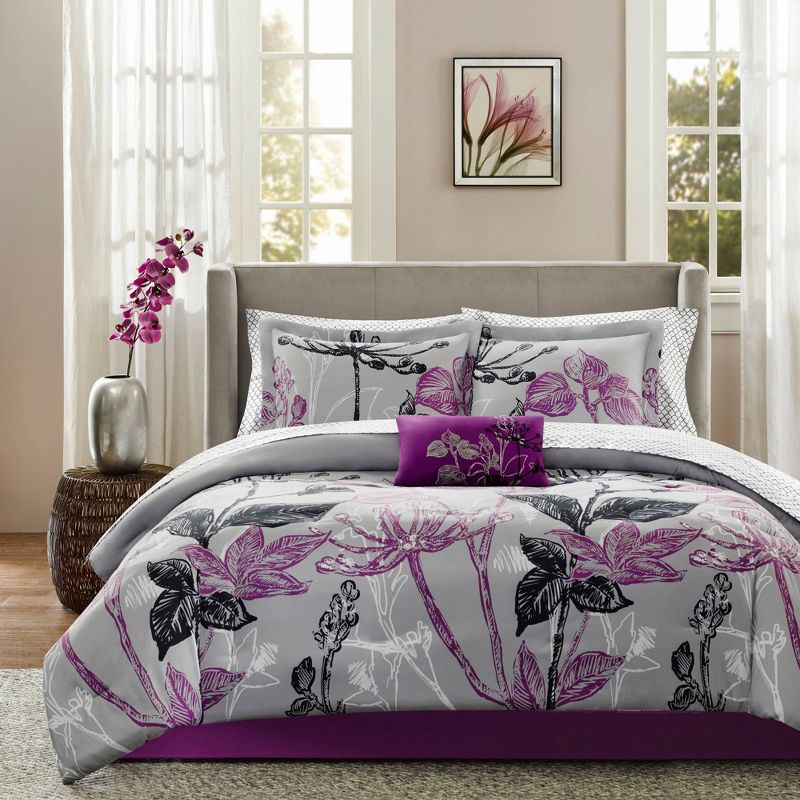 Kendall 9 Piece Comforter Set - Purple (Queen), 1 of 9