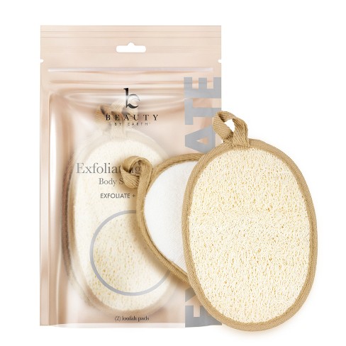 Beauty Exfoliating Loofah Sponge Body Scrubber Pack Of 2 Natural Loofah Sponges : Target